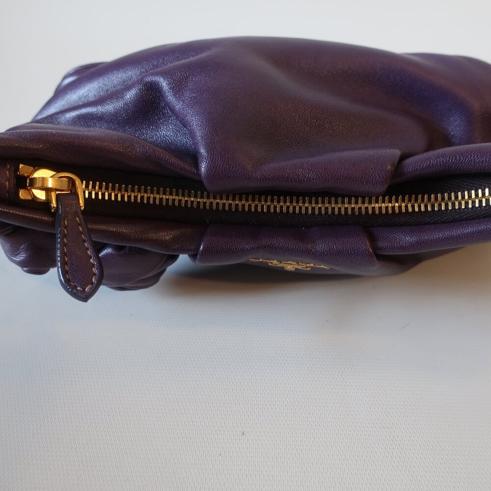 Womens Prada Purple Nappa Rosette Floral Leather Shoulder Bag - Picture 9 of 16